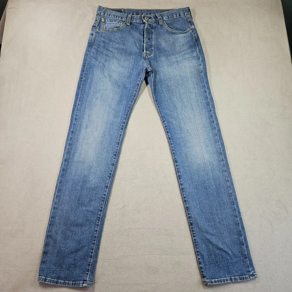 Levis 501 Jeans Mens 32x34 Fits (31.5x33) Blue Button‎ Fly Denim Pants Straight